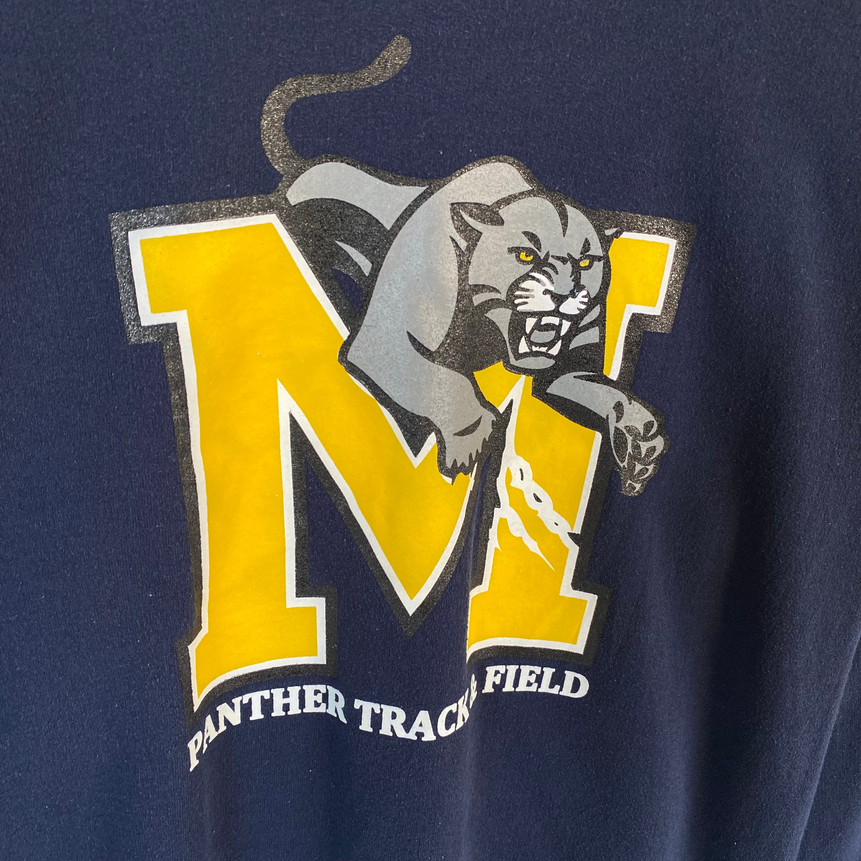 Vintage Gildan Tag Panther Track & Field Spellout Big Logo Printed 