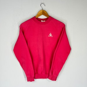 Vintage Le Coq Sportif Tag Small Logo Le Coq Vintage Embroidered Streetwear Sweatshirt Pullover Crewneck Sweater Colour Pink Size NA