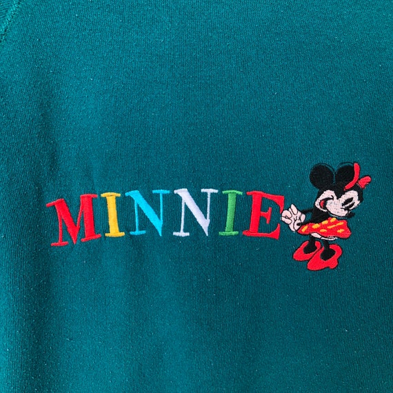 Vintage 90s Hanes Tag Disney Minnie Spellout Embr… - image 2