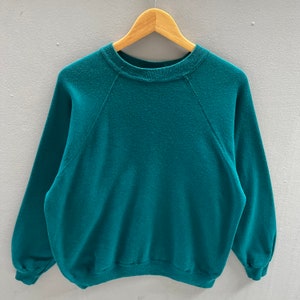 Vintage Hanes Tag Plain Vintage Sweatshirt Crewneck Pullover Jumper Plain Colour Castleton Green Size X-Large