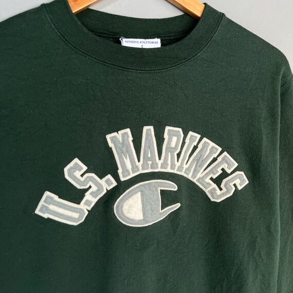 Vintage Champion Tag US Marines Spellout Big Logo Embroidered Sweatshirt  Crewneck Pullover Sweater US Marines Colour Green Size Small - Etsy