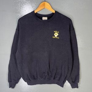 Vintage anni '90 Lee Tag Paul VI High School Spellout Piccolo logo Felpa ricamata Lee Girocollo Pullover Maglione Colore Nero Taglia NA