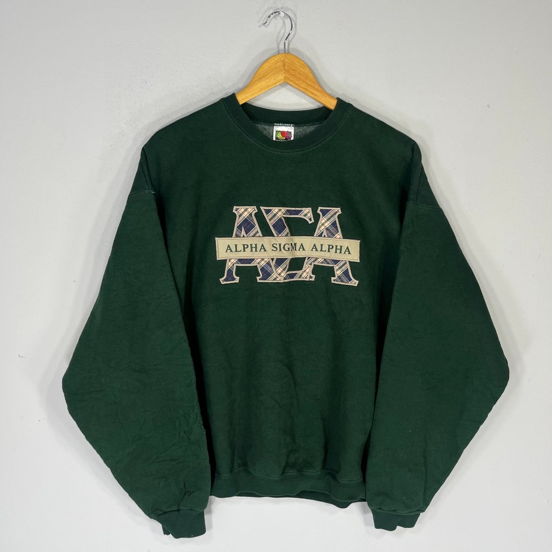 Vintage Fruit of the Loom Tag Alpha Sigma Alpha Spellout Biglogo