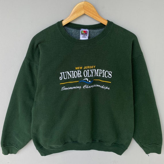 Olympics Sweatshirt Fruit Etsy Tag Pullover the Embroided Large - Biglogo Looms Spellout Junior New of Colour Jersey Crewneck Green Vintage Size