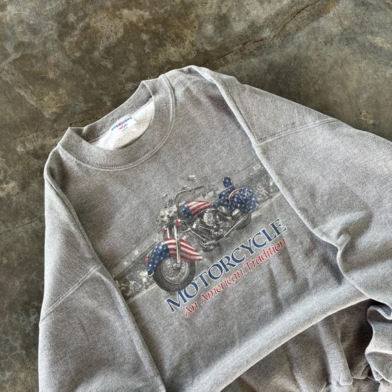 90\'s JERZEES モーターサイクル バイク スウェット トレーナー Jerzees バイクプリント JERZEES レーシング USA製 Sweatshirt（ジャージーズ