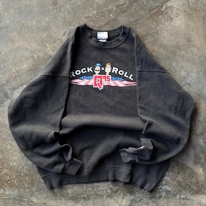 Felpa girocollo vintage Y2K Lee Tag Bob And Tom You Guys Rock con grande logo stampato, maglione vintage Rock N Roll, colore nero, taglia NA