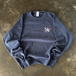 Vintage 90s Tag New York City NYC Spellout Biglogo Printed Sweatshirt Crewneck Pullover Sweater New York City Size 2Xlarge Colour BlueBlack