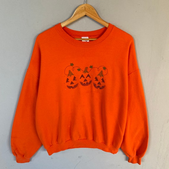 Vintage Jerzees Tag Halloween Pumpkin Decoration Big Logo Embroided  Sweatshirt Crewneck Sweater Halloween Size X-large Colour Orange - Etsy