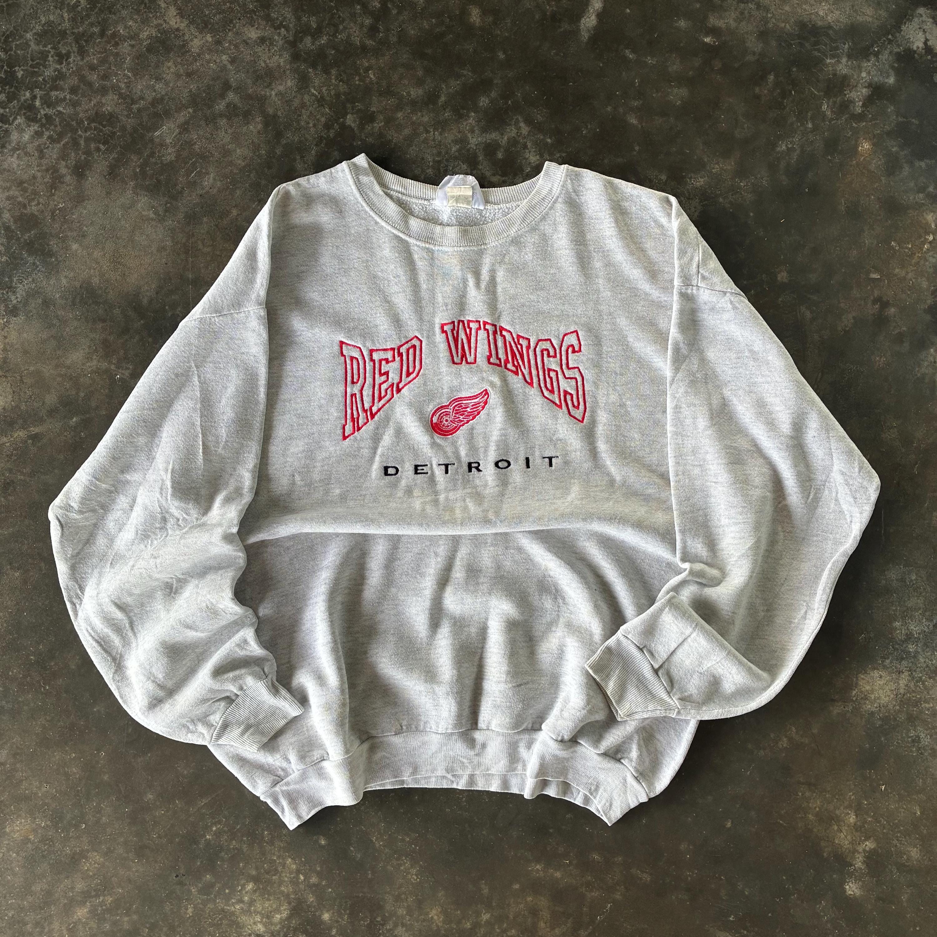 Vintage 90s CSA Tag Redwings Detroit Spellout Biglogo Embroidered