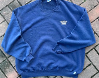 Vintage 90s Yellow Russell Athletic Sweatshirt / Size XL / Made in  