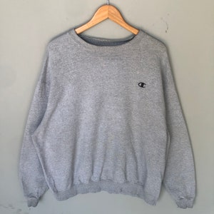 Vintage 00s Champion Embroidery Logo Sweatshirt Crewneck Colour Grey Size 2x-large