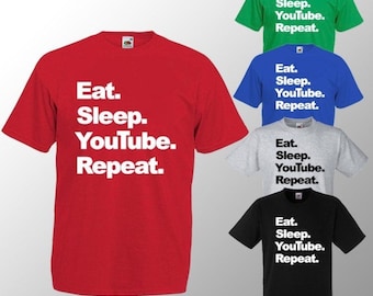 Kids T shirt Boys & Girls Top, Eat Sleep Youtube Repeat, ESYR t shirt, Funny Youtuber Tee, Childrens Tee, Yotube Merch, Funny Gamer T Shirt