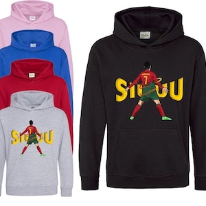 Limited Ronaldo 7 SIUUU CR7 Inspired Soccer Hoodie Or T shirt Jumper footy merch Cristiano Merch Ronaldo Tee Boys Girls Gift Top Tee 3-13yrs image 2