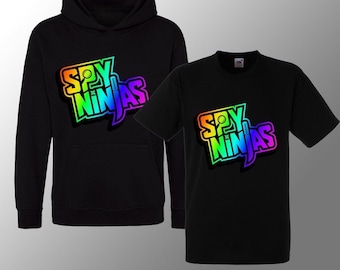 New 3D SPY NINJA Rainbow CWC Inspired Kids Boys Girls Hoodie Or T-Shirt Youtuber Inspired Merch Hooded Sweatshirt Gift