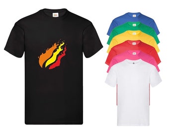 New Coloured Flames T-shirt Kids Unisex Gift