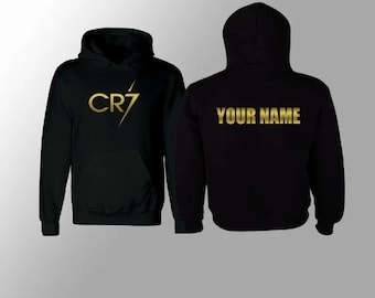 Personalised CR7 Ronaldo Inspired Football Hoodie Jumper footy Merch Jumper Cristiano Merch Ronaldo Boys Girls Gift Sweater 5-13yrs