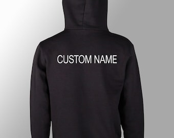 Add a custom name on back of T-shirt or Hoodie or Pay Extra for Special Delivery