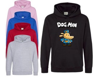 Boys Girls Dog Man World Book Day Childrens Dogman School Hoodie Hooded Top Gift