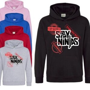 SPY NINJA CWC Top Secret Inspired Kids Hoodie Unisex Youtuber Merch Hooded Sweatshirt Boys Girls Gift