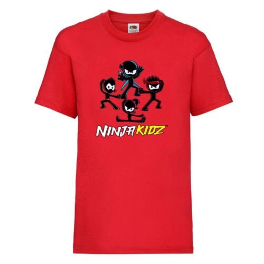 New Kids Childrens Ninja Kidz Tee Unisex Gaming T-shirt Team Boys