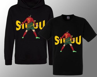 Limited Ronaldo 7 SIUUU CR7 Inspired Soccer Hoodie Or T shirt Jumper footy merch Cristiano Merch Ronaldo Tee Boys Girls Gift Top Tee 3-13yrs