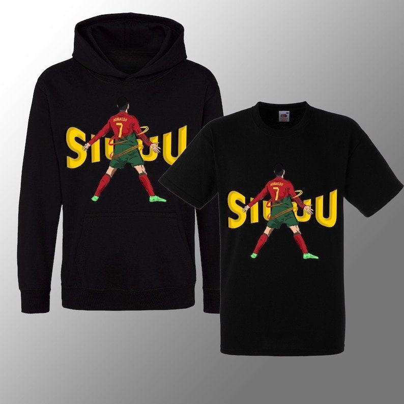 Limited Ronaldo 7 SIUUU CR7 Inspired Soccer Hoodie Or T shirt Jumper footy merch Cristiano Merch Ronaldo Tee Boys Girls Gift Top Tee 3-13yrs image 1