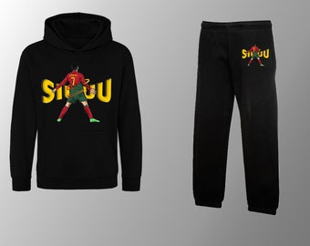 New Kids Ronaldo CR7 Siuuu Limited Edition Hoodie & Jogger Set Unisex Christmas Gift