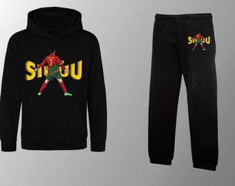 New Kids Ronaldo CR7 Siuuu Limited Edition Hoodie & Jogger Set Unisex Gift
