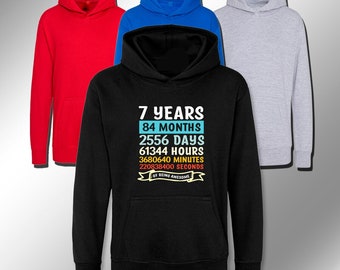New 7 years Of Being Awesome Hoodie for Kids Unisex 7th Birthday Party Gift