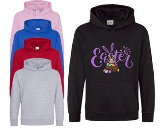 New Kids Happy Easter Bunny Hoodie Sweater Unisex Jumper Easter Egg Gift