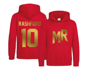 New Kids Marcus Rashford Number 10 Hoodie Unisex Soccer Footballer Boys Hoodie Girls