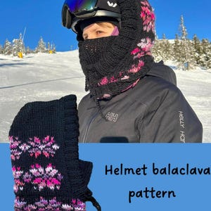 stickad skidhjälmbalaklavamönster med färgmönster