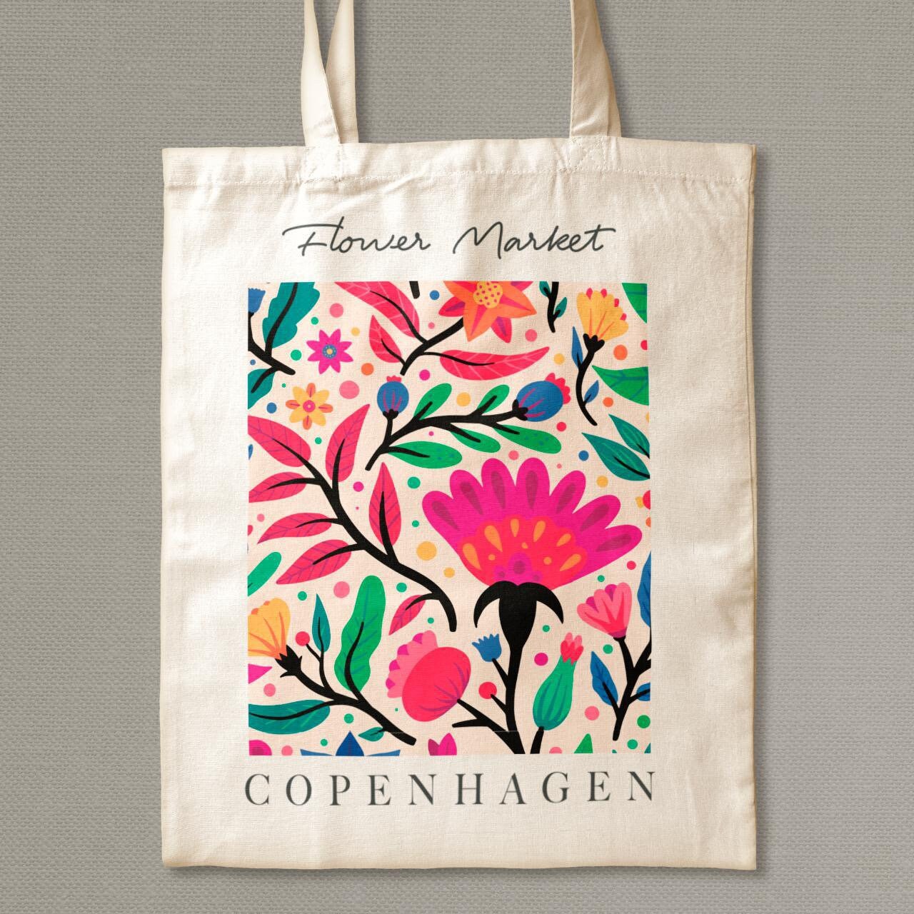 Copenhagen Flower Market Tote Bag Flower Market Bag Etsy UK