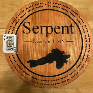 Customized Extra Large Handmade Deluxe Lake Cribbage Board