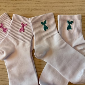 Mermaid Tail Embroidered Ladies Socks