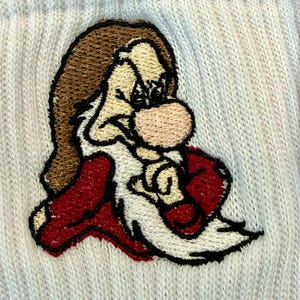 Grumpy embroidered on ladies socks