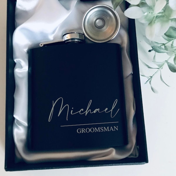 Personalised Hip Flask Gift for Best Man, Groomsman Gift, Gift for him