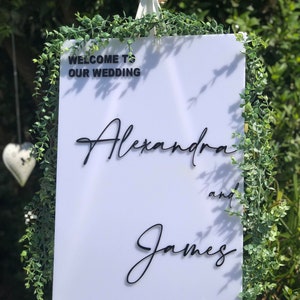 Acrylic Wedding sign, Acrylic Welcome sign personalised