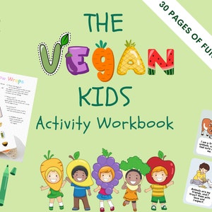 Vegan Kids Activity Workbook | Vegan Children’s Book | Vegan Affirmations For Kids | Animal Rights For Kids | Vegan Education For Kids