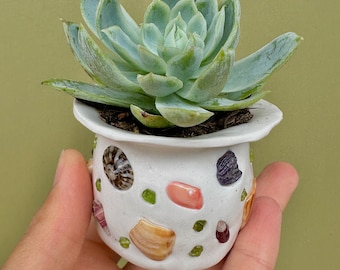 Petit pot de fleurs, cache-pot de succulentes, pot d'air, pot miniature, idée cadeau fait main, poterie, pot de plantes succulentes