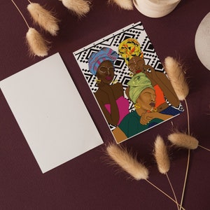 African Greeting Cards, Black Art Cards, Black Greeting Thank You Cards, Black Women Blank Cards, Special Occasion Card Her Gift image 2