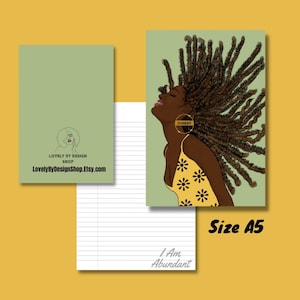 Black Woman Lined Journal, Affirmation Blank Notebook, African American Beautiful Colorful Journal-A5