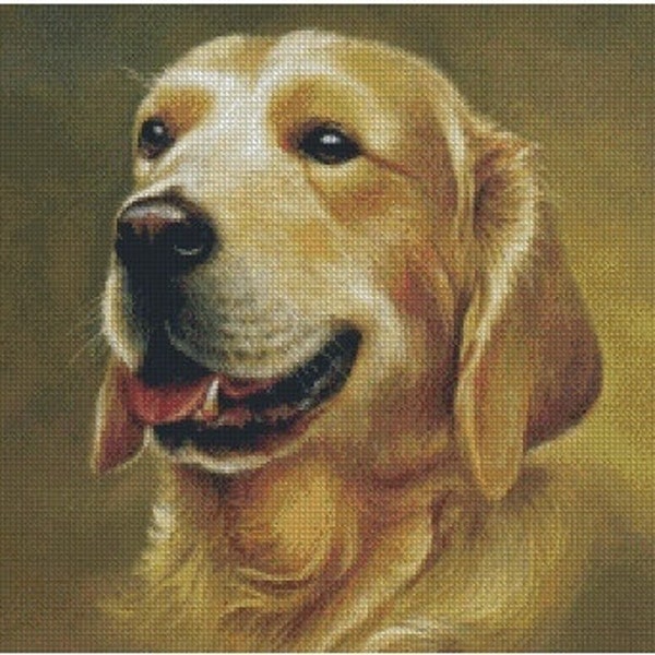 Golden Retriever Counted Cross Stitch Etsy Canada