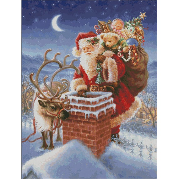 Kit fai da te a punto croce prestampato, Presenta da Babbo Natale, Kit  fai-da-te a punto croce stampato, Ricamo, Decorazione murale -  Italia