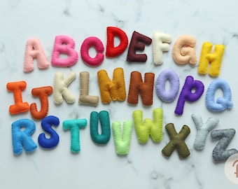 Felt Alphabet, Felt Educational Toy, Learning Toy for Toddler, Nursery Decoration, Felt Colorful Alphabet