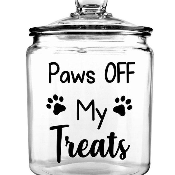 Personalized Pet Treat glass canister.  Many Options Dog treats Cat treats. Pet gift