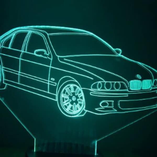 BMW E39 kundenspezifische Gravur-LED-Lampe, personalisierte Schreibtischlampe, Farbwechsel-Rgb-Tischlampe, Autodekorationen