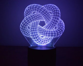 LAMPE D’ILLUSION 3D, lampe de bureau LED à changement de couleur d’illusion d’optique, lampe de décoration LED personnalisée
