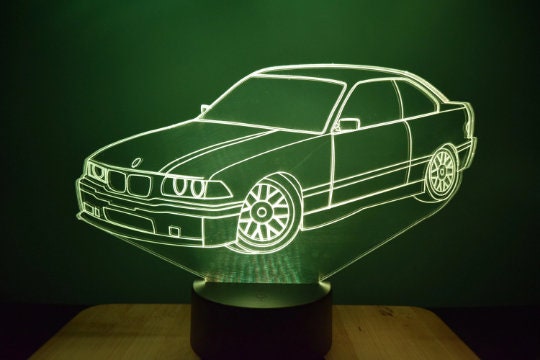 L&WB Abstrait 5 Pièces Mural BMW M4 LED Phare Super Voiture Toile