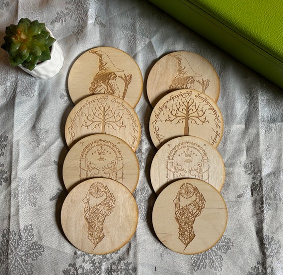 Handmade Wooden Coaster Set - Norse Spirit